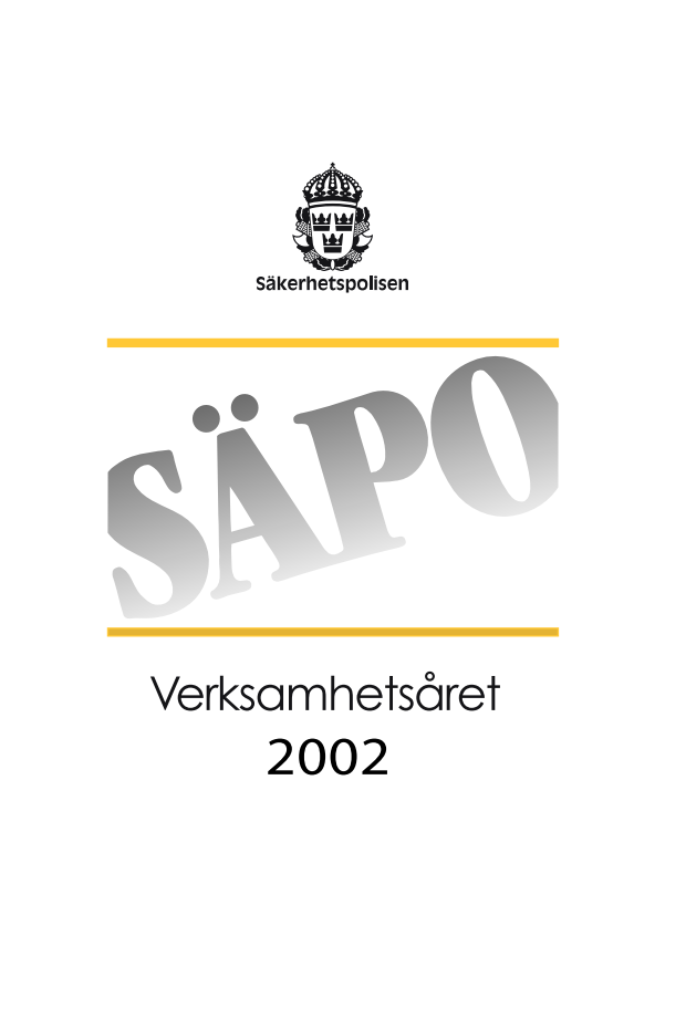 Länk till SÄPO – verksamhetsåret 2002