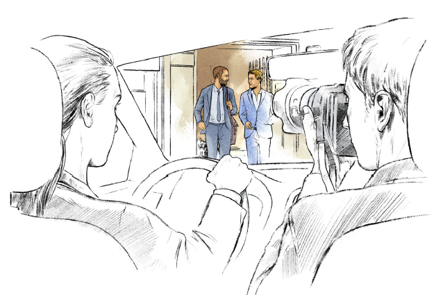 Illustration av spanare under en insats.